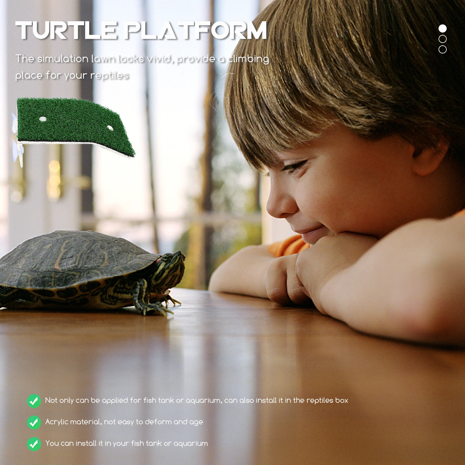

2pcs Turtle Basking Platform Decorative Accessories Removable Ramp for Aquarium Fish Tank Reptile Box Acrylic Material