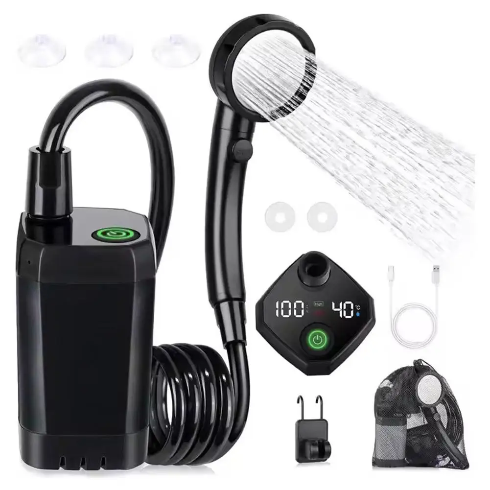 

Portable Camping Shower, Rechargeable Camper Shower, Dual Speed Mode, Electric Shower for Hiking P2O7