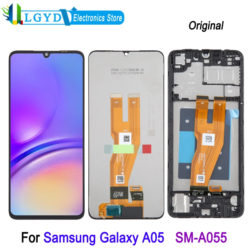 6.7 인치 PLS LCD 스크린, 삼성 갤럭시 A05 SM-A055 폰 HD + 디스플레이 및 터치 스크린 수리 교체 부품