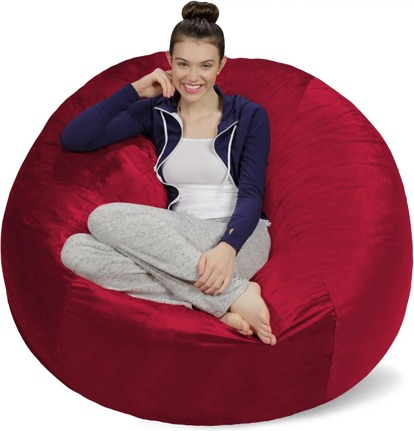 Sack Bean Bag Chair - Plush, Ultra Soft - Memory Foam Bean Bag Chair with Microsuede Cover - Stuffed Foam Filled Furniture and A