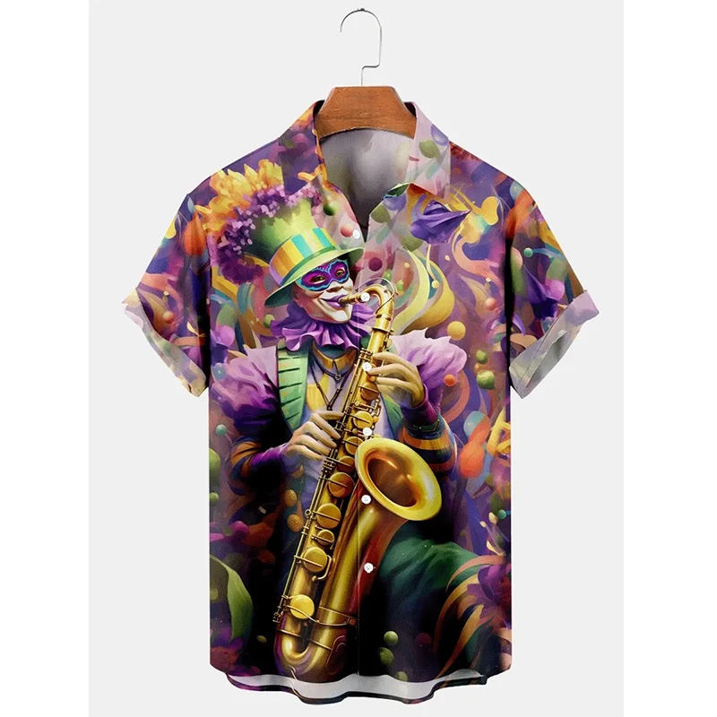 Summer New Fashion Men Women Shirts Carnival Mask 3d Print Graphic Hawaiian Patry T-shirt Womens Clothes Short-sleeved Blouse