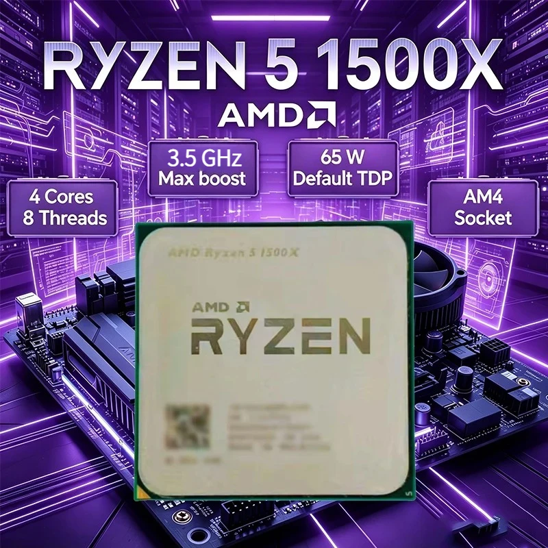 

AMD Ryzen 5 1500X R5 1500X 3.5 GHz Quad-Core Eight-Therads CPU Processor L3=16M 65W Socket AM4 YD150XBBM4GAE