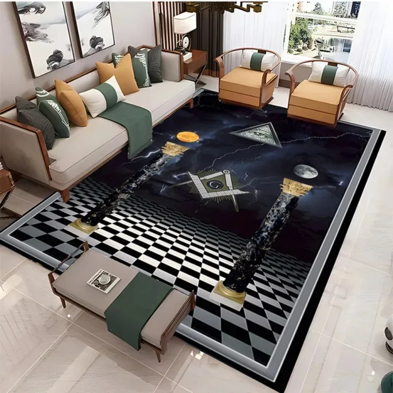 Freemasonry Modern Rugs Home Capital Community Freemason Area Rugs Non-Slip Mats Decorative Personalized Gift Carpet Door Mat