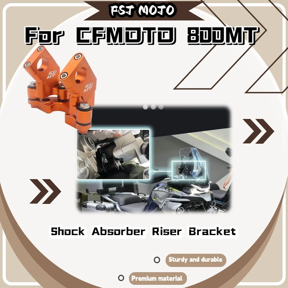 For CFMoto 800MT Shock‑Absorbing Handlebar Riser Kit Heighten & Rear‑Shift Adapter Mount Mod Accessories