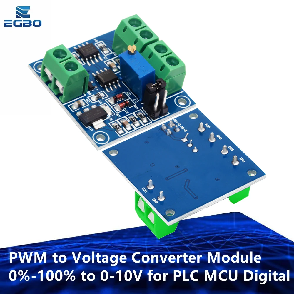 PWM to Voltage Converter Module 0%-100% to 0-10V for PLC MCU Digital to Analog Signal PWM Adjustabl Converter Power Module