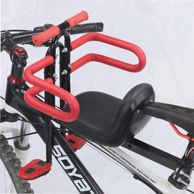 Universal Child Bike Seat kids Bicycle Front Mount Safe Seat with Handrail Pedal Bike Seat Front Mounting Kid Bicycle Saddle