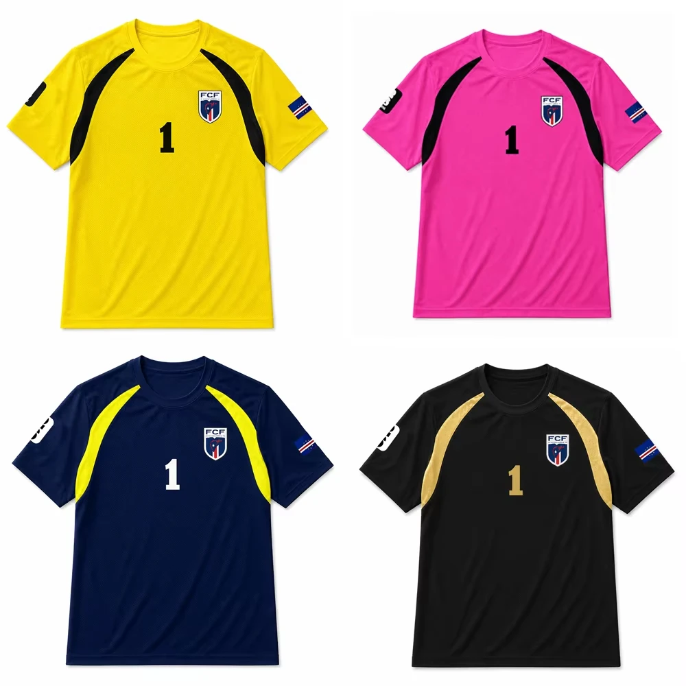 Cape Verde Vozinha 1 Goalkeeper Soccer Jersey Unisex Short Sleeve Fan Shirt Regular Fit for Match Training Summer Cheer Top