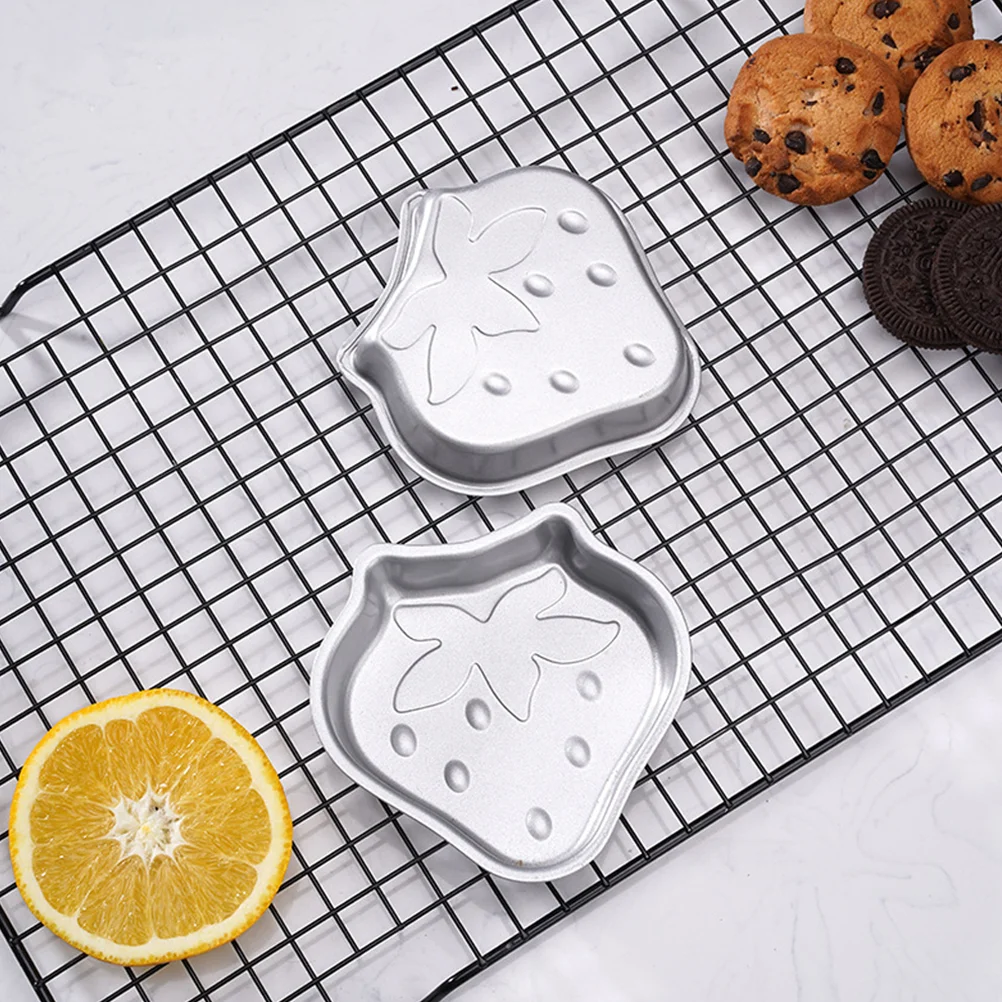 

Strawberry Pudding Carbon Steel Non stick Baking Supplies Egg Tart Molds Jelly Molds Chocolate Mold Silver Anti