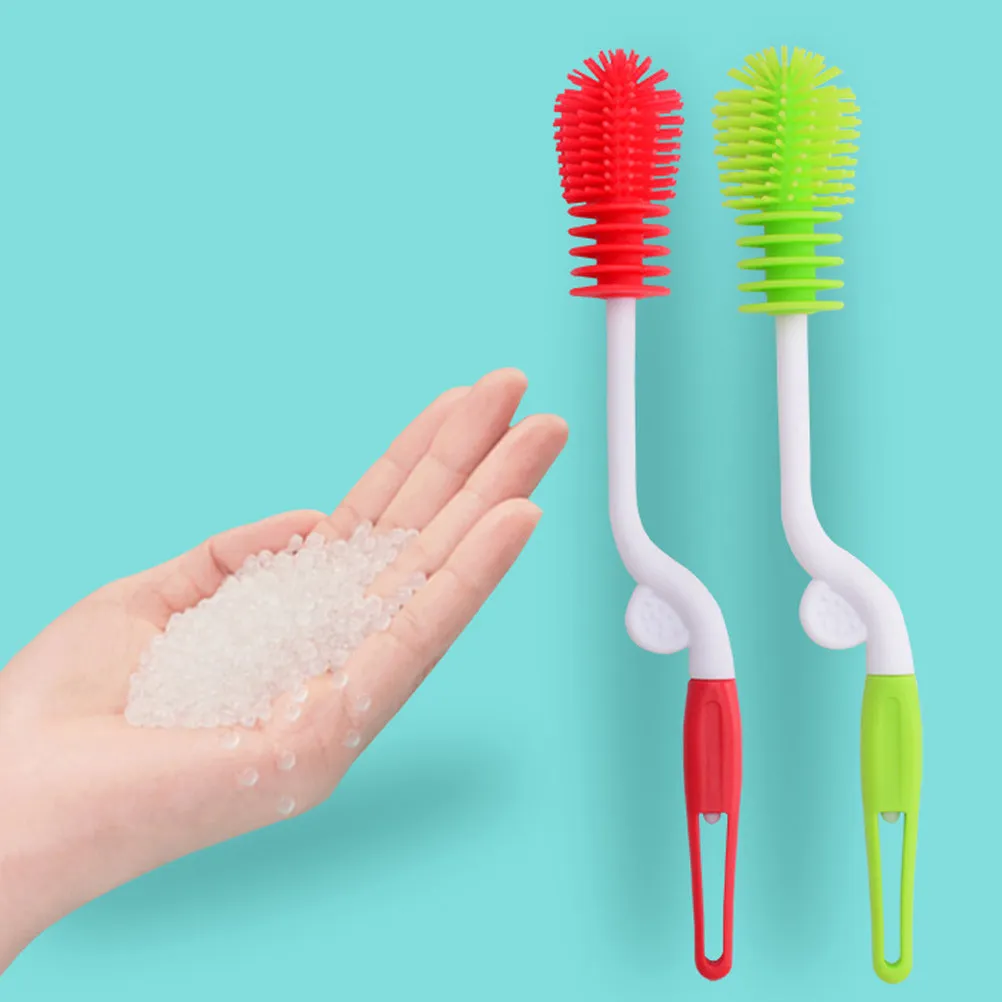 Silicone Rotating Bottle Cleaning Brush Soft Food Grade Eco Friendly for Baby Bottles Cups Nipples Quick Drying Tool
