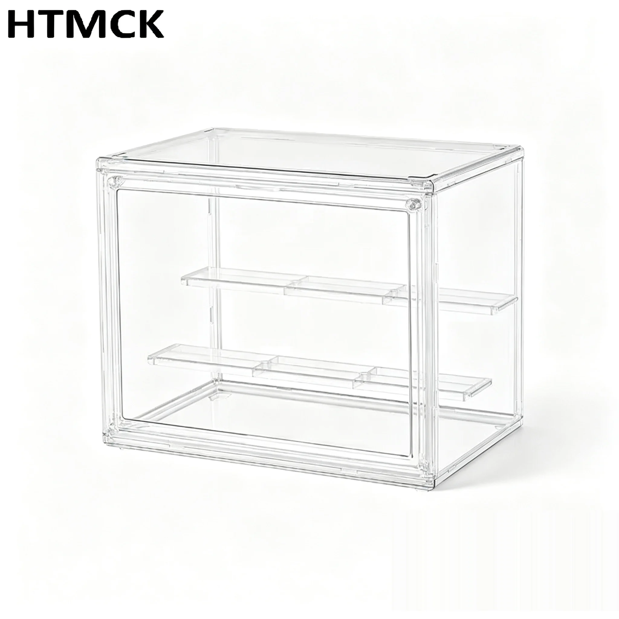 PET Clear Foldable Display Case, Dustproof Storage Organizer Box for Figurines Dolls Action Figures Collection