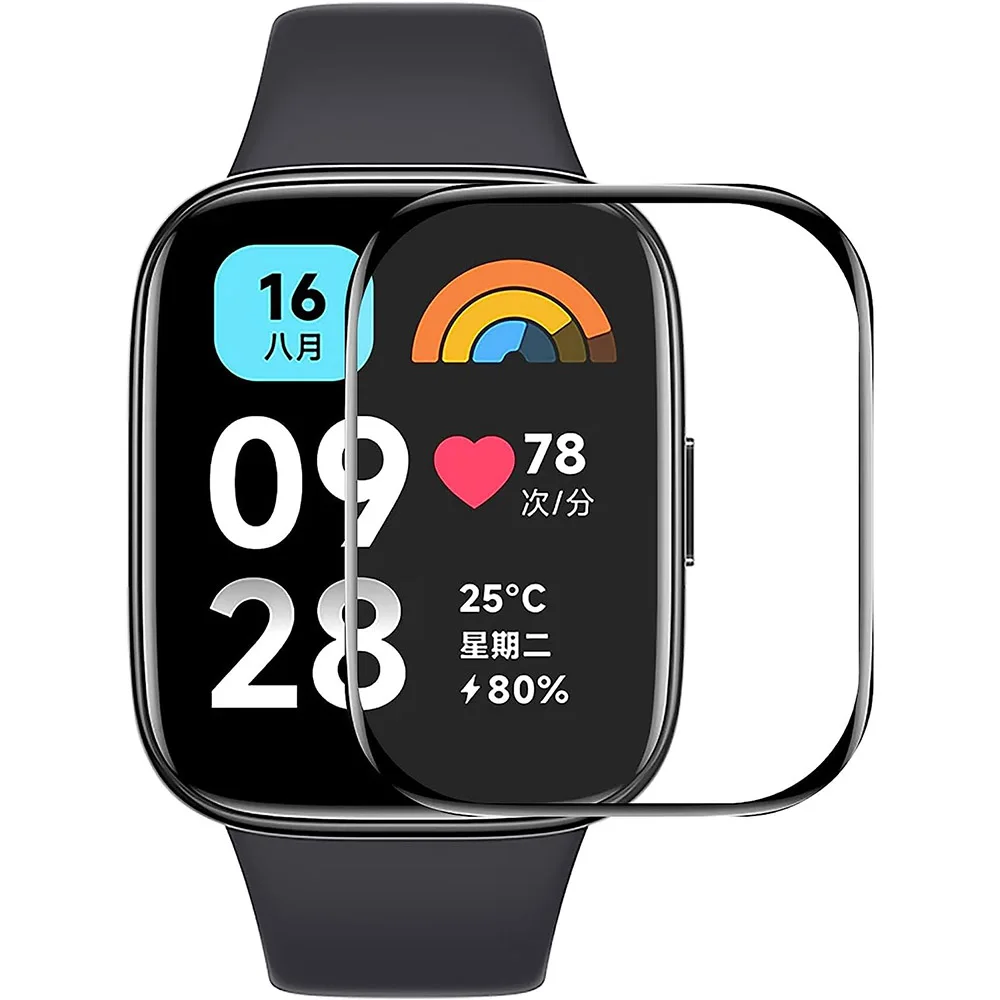ブレスレットと時計用のスクリーンプロテクター,1,2,3,4,または5個のセット,Redmi Watch 3用のフルカバー,非ガラス保護フィルム