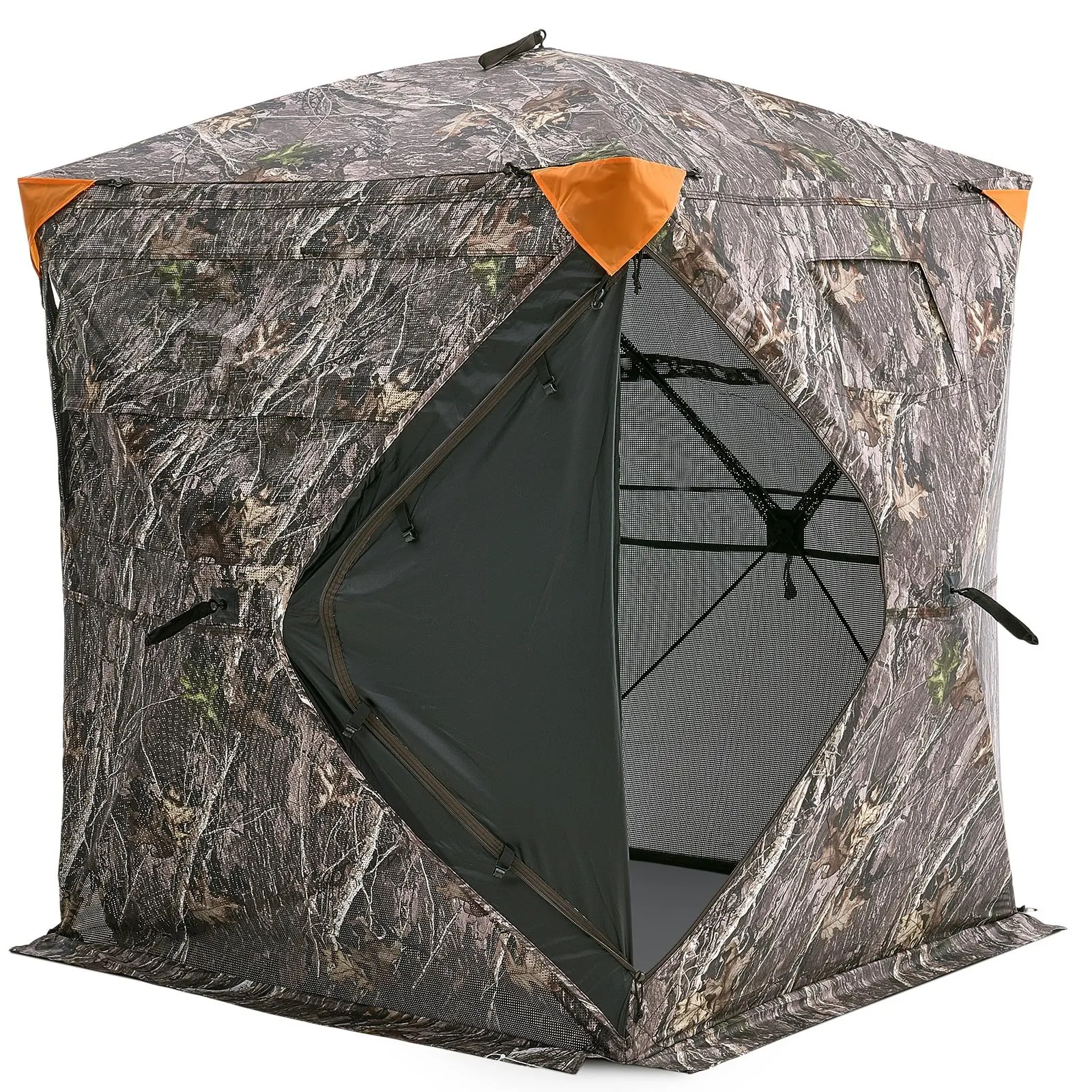 

Hunting Blind, 270° See Through Ground Blind, 1-2 Person Pop Up Deer Blind For Hunting With Carrying Bag, Portable Resilient