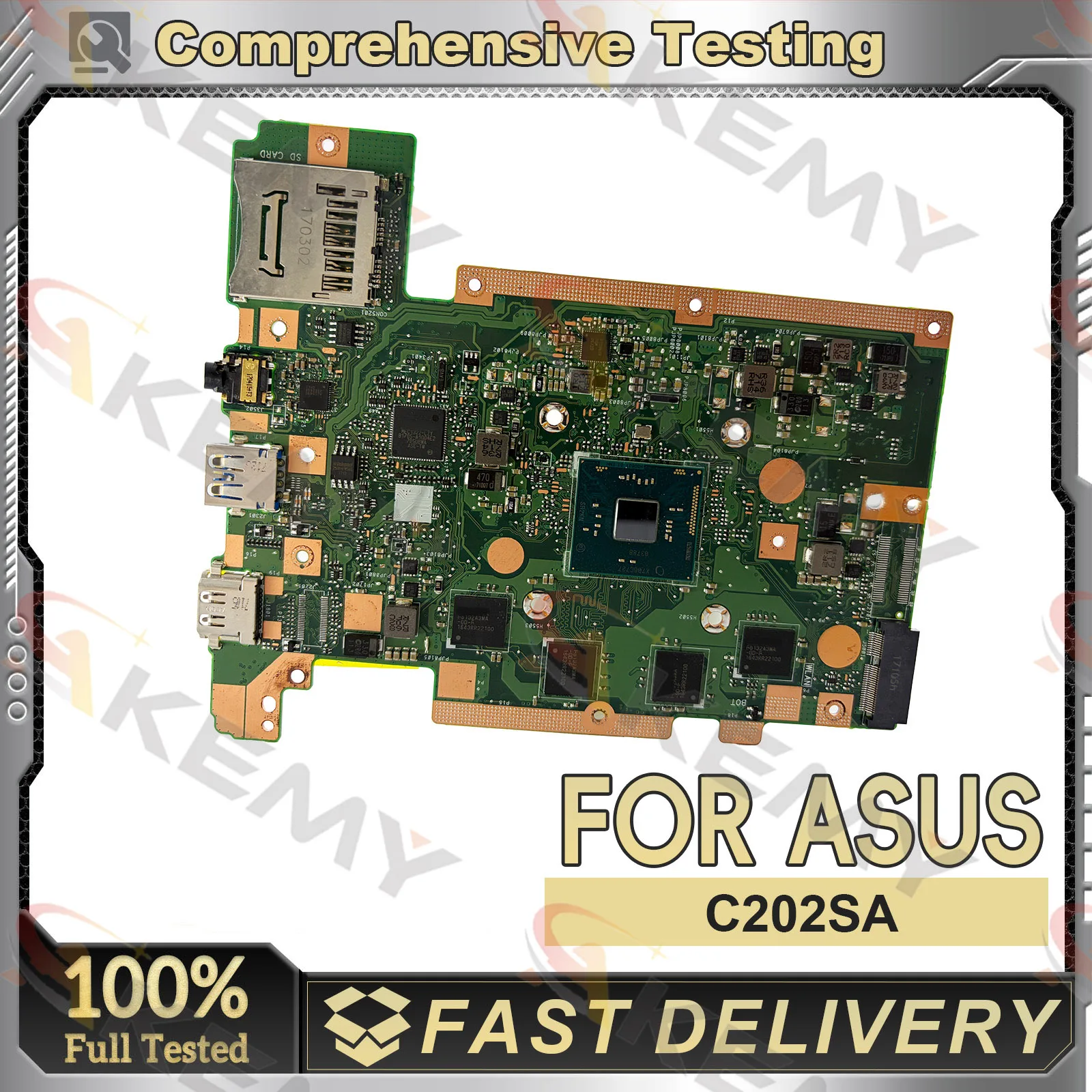 C202SA Laptop Motherboard For ASUS Chromebook C202SA C202S Notebook Mainboard With Celeron CPU fast shipping stk 100% tests OK