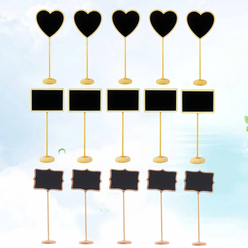 

15Pcs Message Blackboards Mini Chalkboards Creative Removable Stand for Home Office Kitchen Party Wedding Drawing List Board