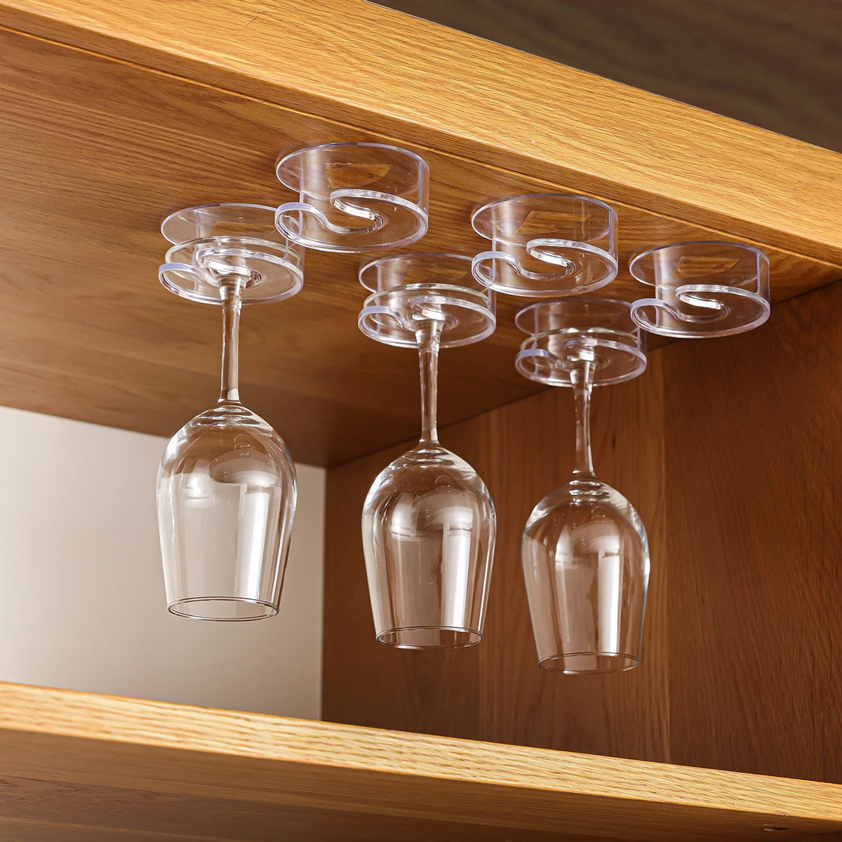 Home Bar And Cabinet - 6pcs Under-Cabinet Wine Glass and Stemware