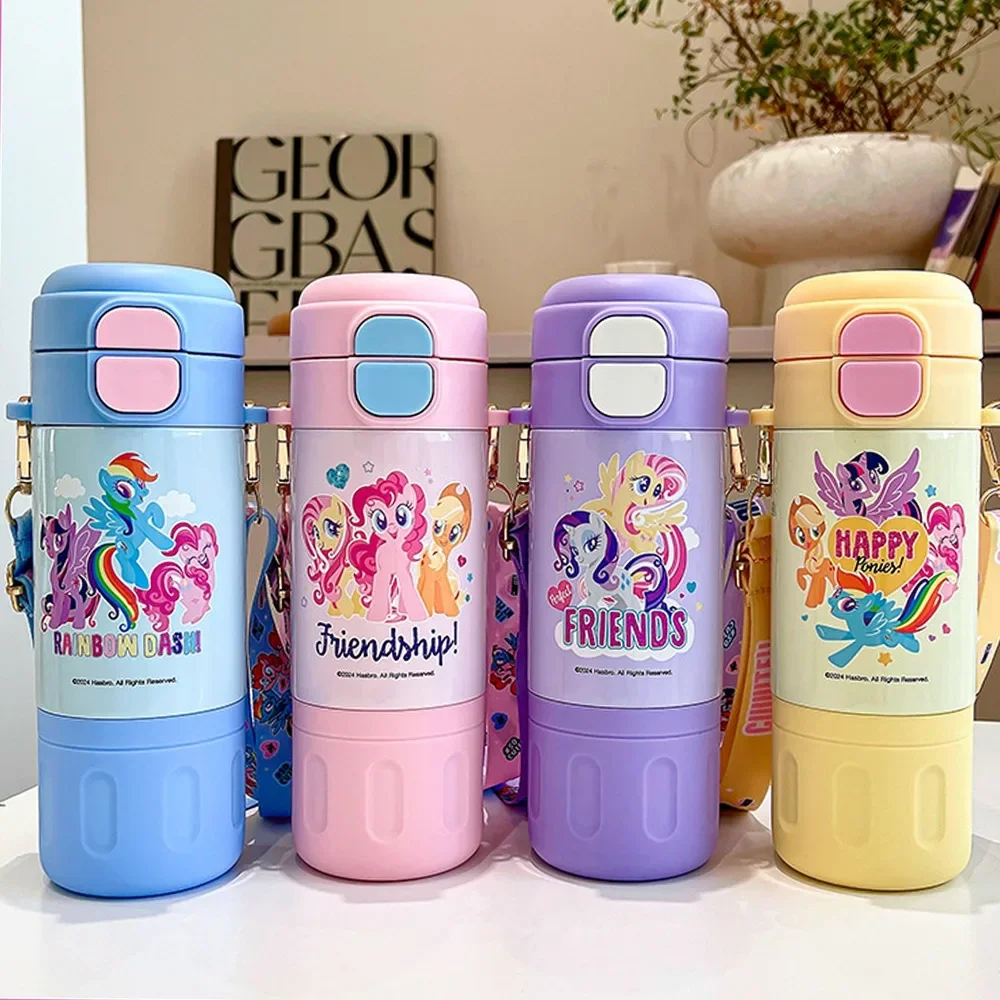 Anime My Little Pony Twilight Sparkle Pinkie Pie Fluttershy Double Drinking Thermos Cup Straw Cups Insulated Water Bottle