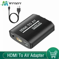 WvvMvv HDMI-compatible to RCA AV/CVSB L/R Video Composite Converter Box HD 1080P HDMI-compatible To AV Adapter Support NTSC PAL