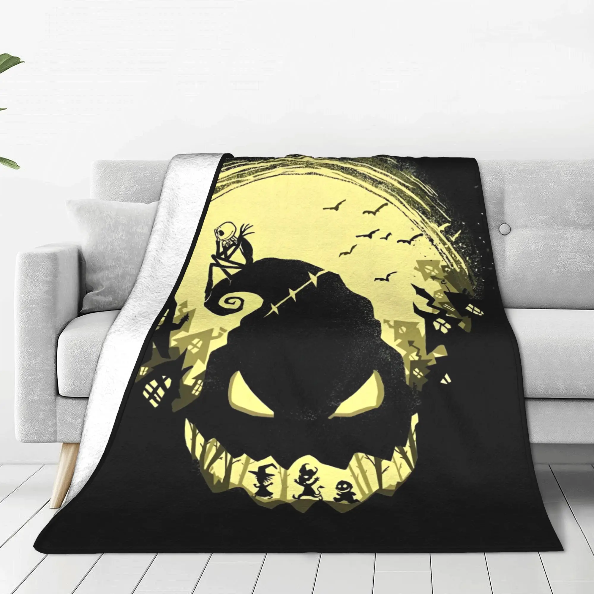 Oogie Boogie The Nightmare Before Christmas Blanket Cover Flannel Cartoon Super Warm Throw Blankets Travel Couch Rug Piece