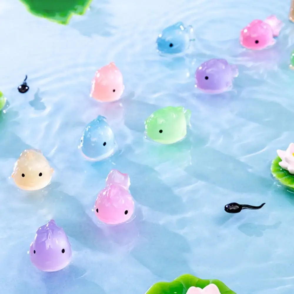 Cute Decorative Luminous Fat Fish Simulation Lifelike Fat Fish Landscaping Colorful Mini Fish Figures Home Desk