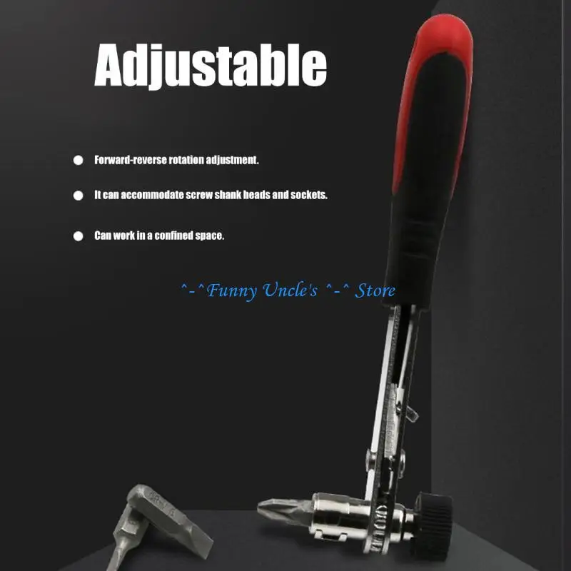 

E7CD Portable Double Head Ratchet Wrench with Ergonomic Handle 1/4Inch Socket Driver for Comfortable Grip and Efficient Work