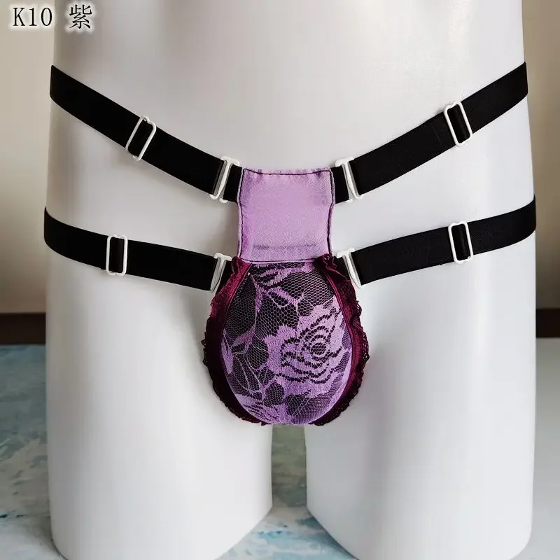 Man's Live Show Dance Briefs Lace Elastic Waist Costumes for Private Party