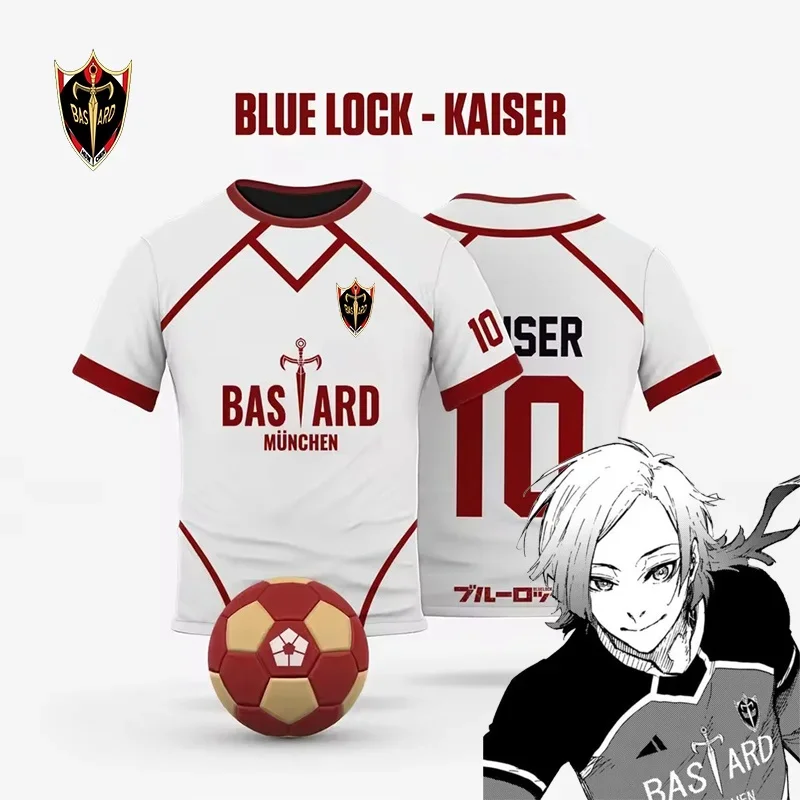

Japan Popular Anime Blue Lock Bastard KAISER Cosplay Jersey Tshirt New Summer Fashion T Shirt Casual Unisex Children Tee Y2k Top