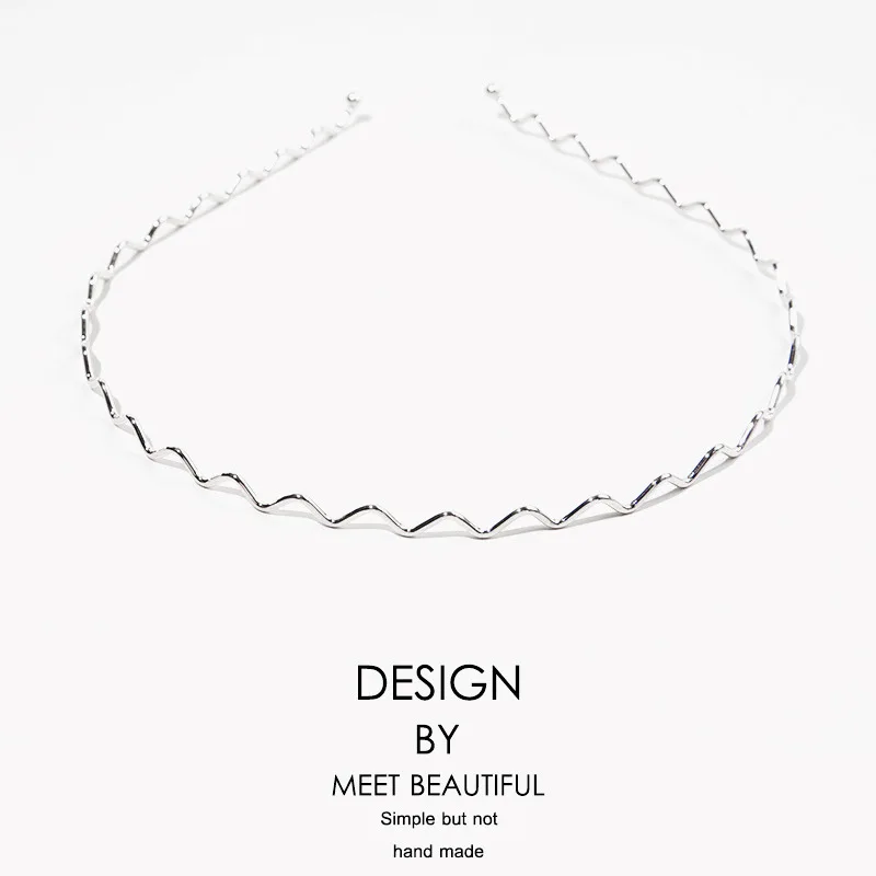 Einfache Gold Welligkeit Metall Haarbänder Elegante Welle Stirnbänder Mode Frauen Krone Kopf Hoop Haar Styling Kopfbedeckungen Zubehör Geschenke – Detail 11