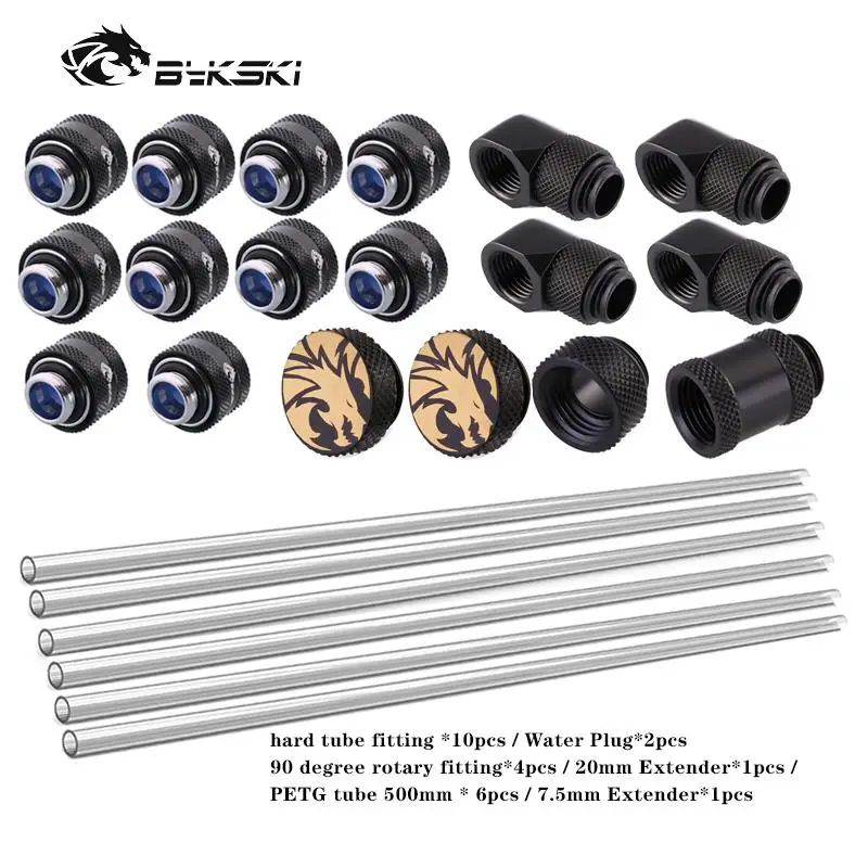 Go! BYKSKI Fitting 90 Degree Hard Tube Fittings/Tube Kits Water Cooling Pc Computer Accessories Water Cooling Kit DIY G'1/4