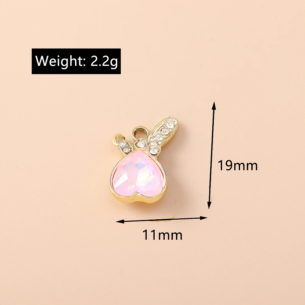 Leslie 10 Stück Funkelnde Anhänger Kristall CZ Herzförmige Charms für Schmuckherstellung DIY Ohrringe Halsketten Zubehör – Detail 14