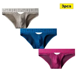 3PCS Mens Underwear Sexy Lingerie Man Tanga Jockstrap Cotton Slip Briefs for Men Underpants Men Briefs BS3122