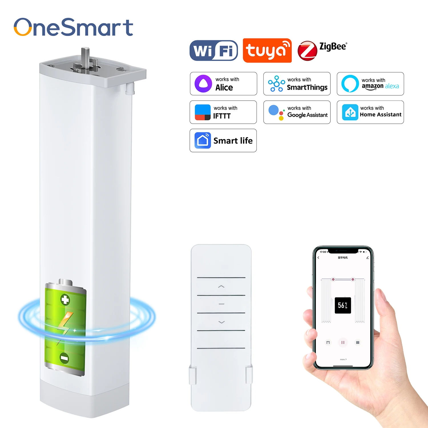 onesmart-battery-version-tuya-zigbee-electric-automatic-smart-curtain-motor-support-home-assistant-google-assistant-alexa