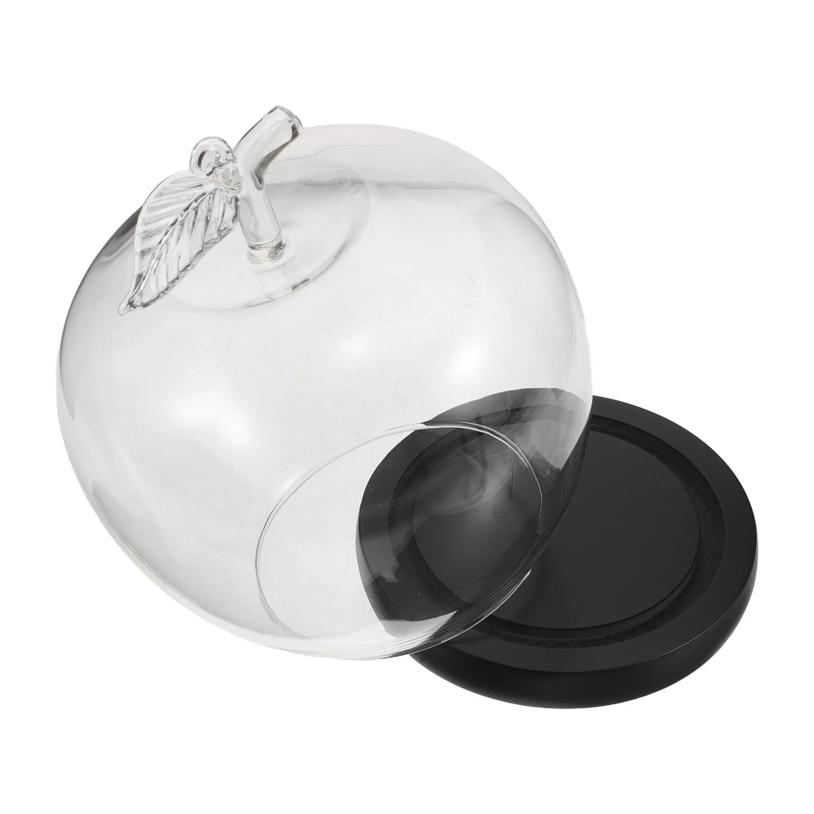 Apple Shape Glass Dome Cloche Transparent Display Case Dustproof Showcase Eternal Flower Glass Cover for Preserved Flower Home