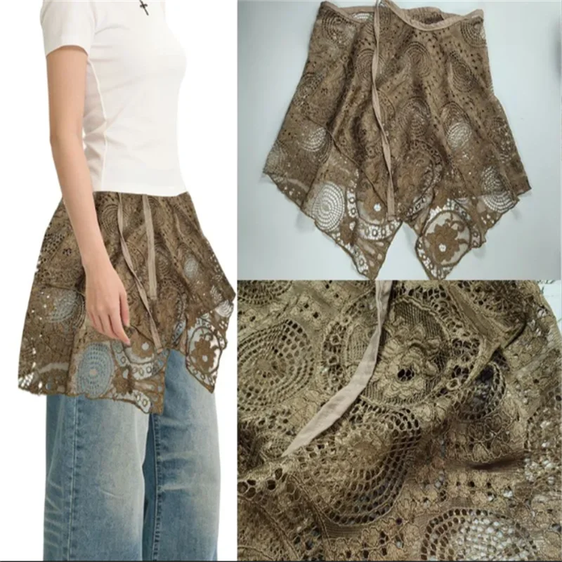 Ladies Waistband Girdle Accessories Lace Butt Curtain Women's Retro Hollow Belt Slim Asymmetry Casual Waistband