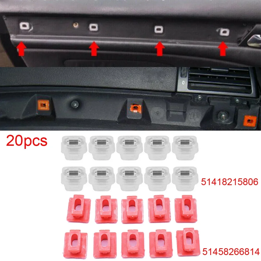 20pcs Car Door Interior Dash Trim Moulding Clips For BMW 3 Series E46 E90 E91 51458266814 Dash Trim Moulding Clips