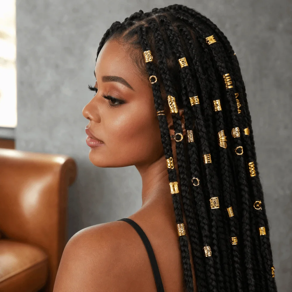 290Pcs Metal Dreadlock Jewelry Gold Silver Hollow Out Hair Braiding Rings Hip-Hop Punk Style Electroplated Hair Jewelry Unisex