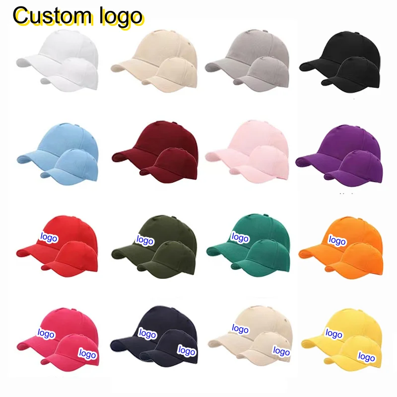 1pc Customized Candy Parent-child Baseball Cap 5 panel  Cotton Outdoor Sports Hat Printed Embroidery for Women and MenAdjustable