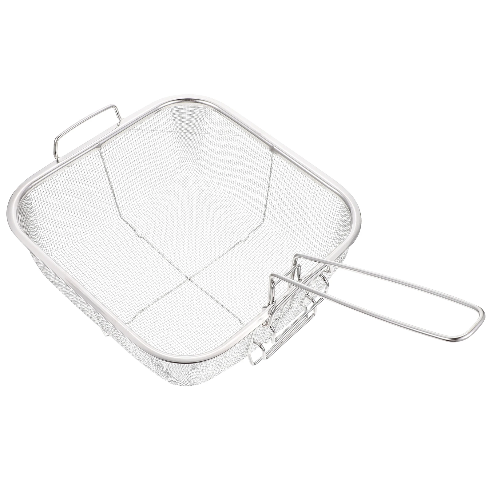 

1pc Square 24x24 Steel Frying Basket Multi-Purpose Basket Foldable Oil Strainer Food Fried Tool Multi-purpose Kitchenware