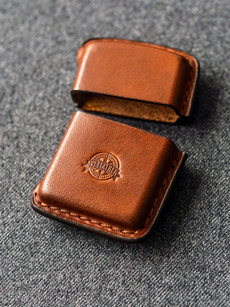 

Одна кожа подходит для американского футляра для керосиновой зажигалки ZP в стиле ретро, классическая воловья кожа растительного дубления, ручная работа