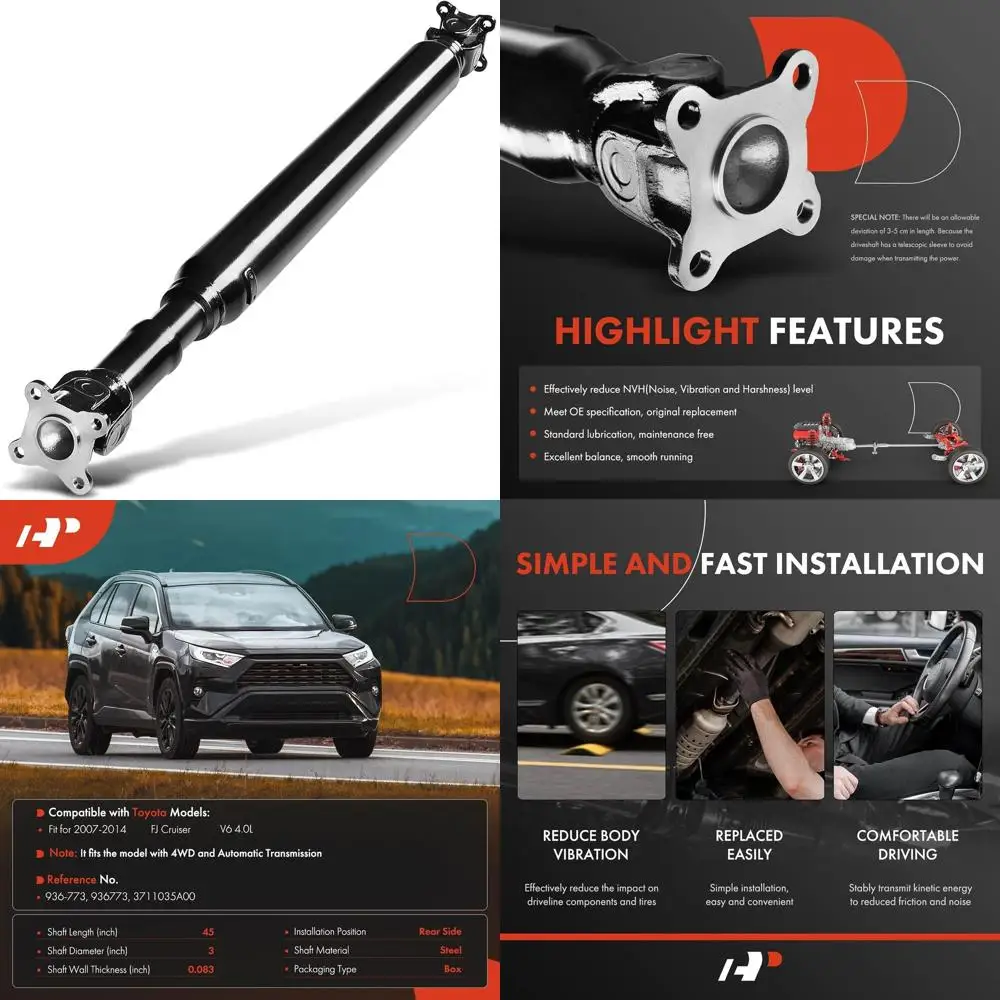 

A-Premium Задний полный приводной вал Опорный вал Приводной вал в сборе, совместимый с Toyota FJ Cruiser 2007-2014 4.0L, 4WD Automat