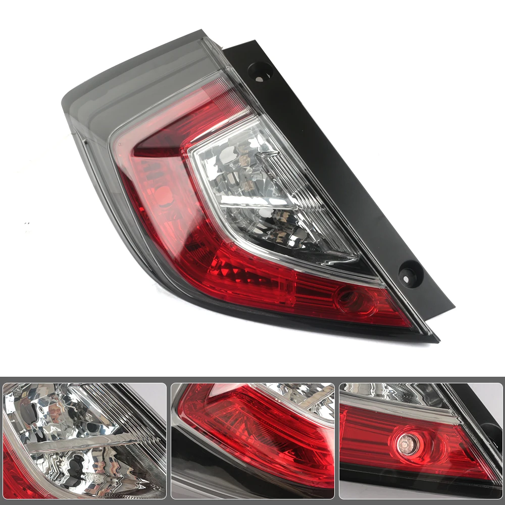 Lâmpada traseira lateral esquerda e direita para Honda Civic, Hatchback Tipo R, 2017, 2018, 2019, 2020, 2021, luz traseira, lâmpada de freio