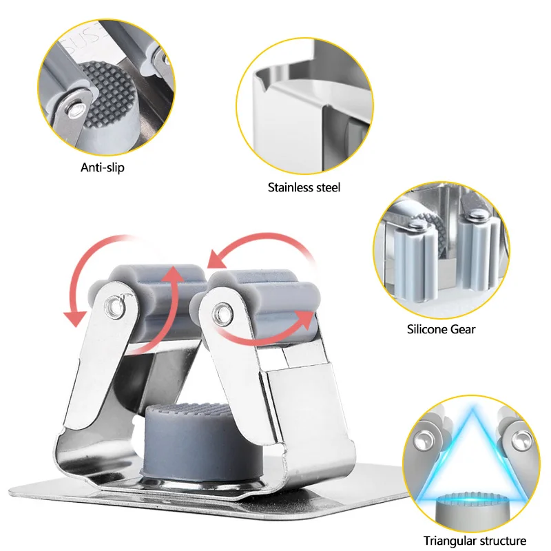 Mop Storage Rack Wall-Mounted Shelf Organizer Hook Brush Broom Hanger Home Storage Rack Multi-Purpose Hooks Kitchen Storage Tool