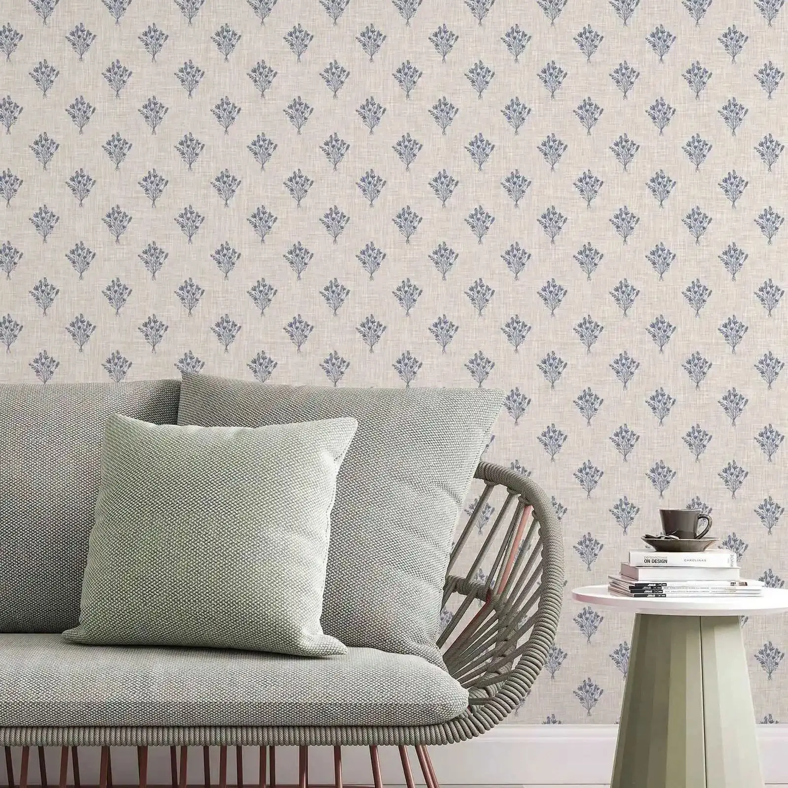 ورق جدران خلفية من الكتان للمزرعة قابل للتقشير واللصق، ورق حائط تقليدي مزهّر عصري لتزيين المنزل معلق على الحائط، 50*300 #5