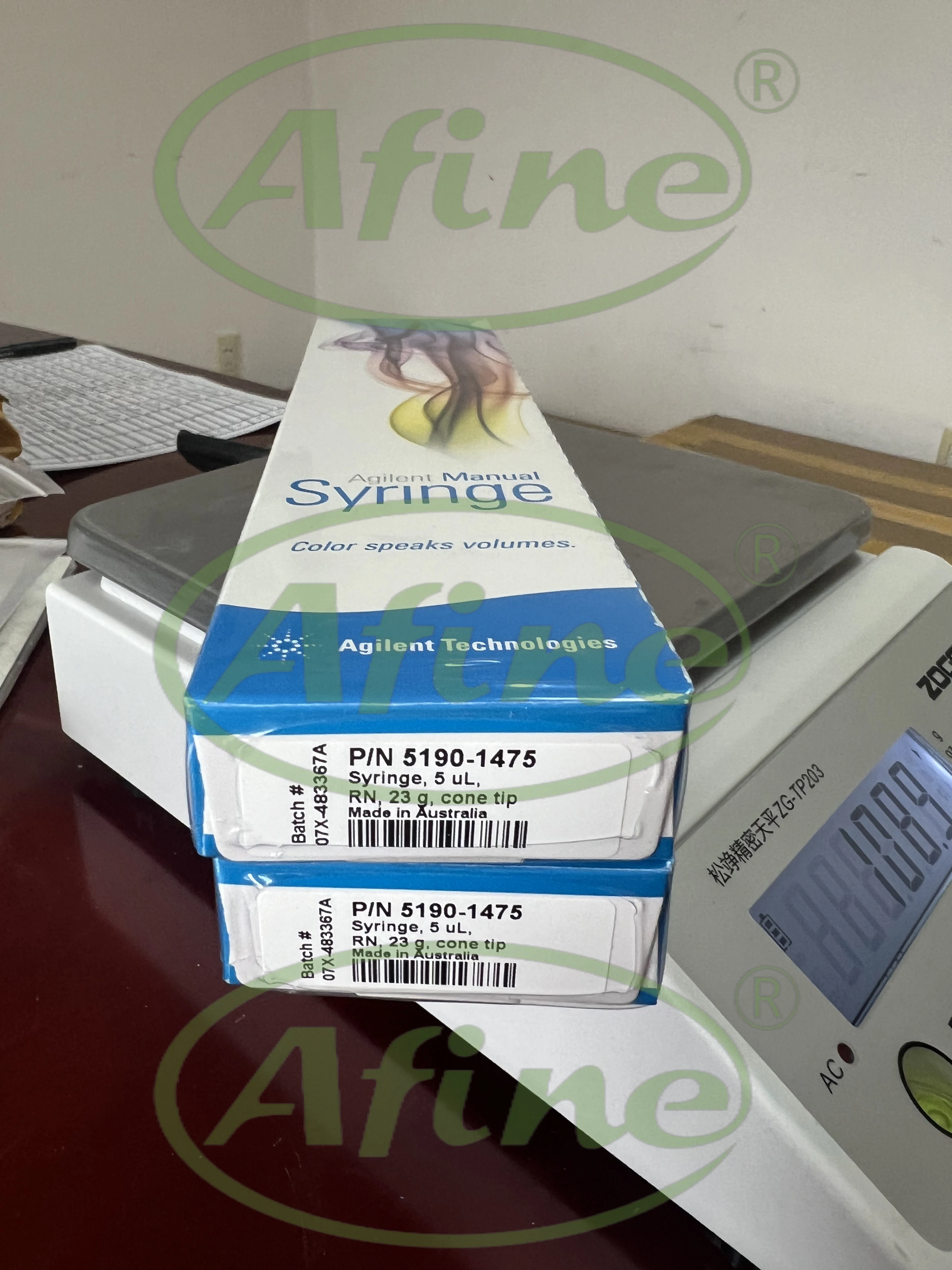 AFINE 5.0 µL Manual Syringe, Agilent 5190-1475, Plunger-in-Needle, Removable Needle, 23/70/Cone