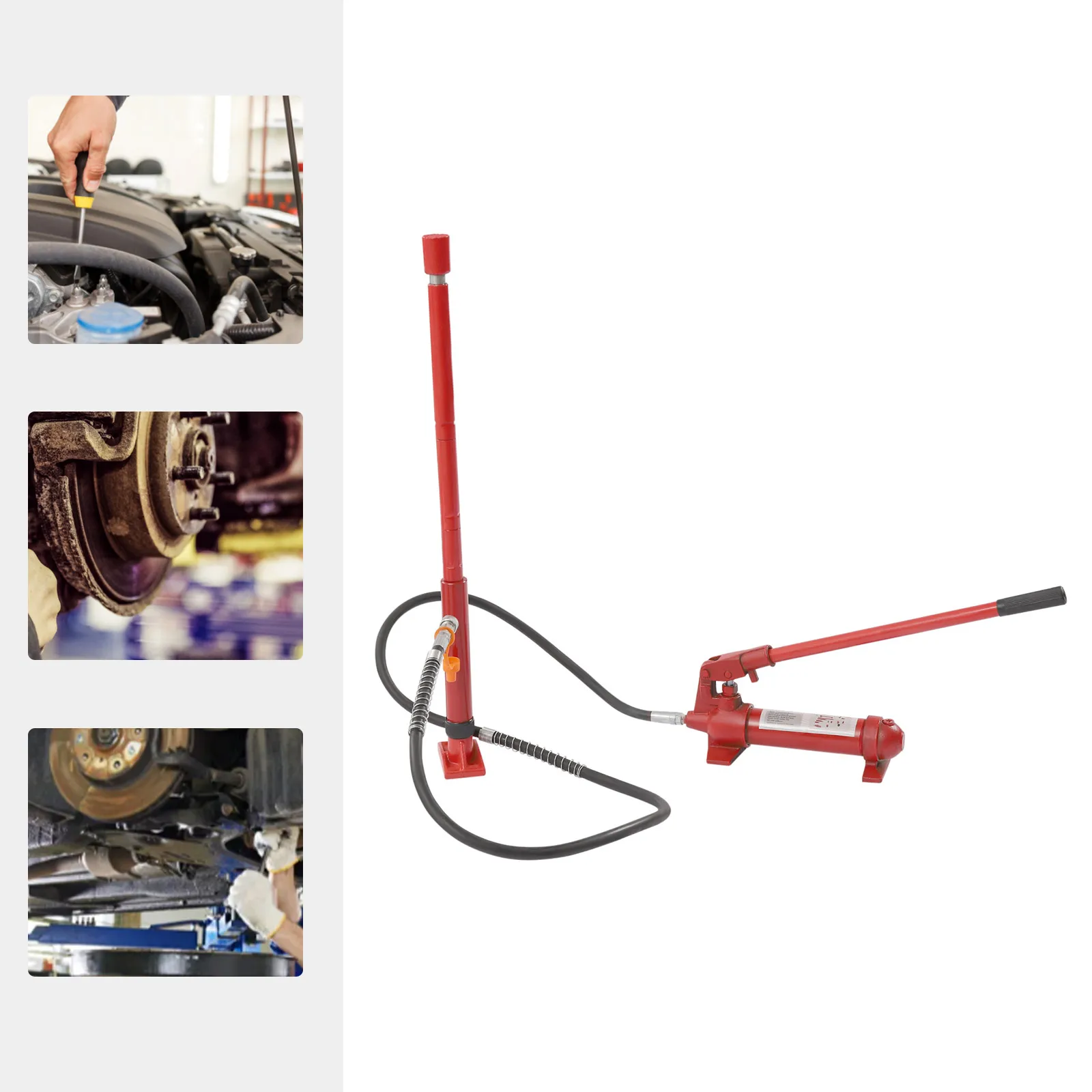 مجموعة كاملة من الرافعة الهيدروليكية، رافعة قوية 6T، أدوات إصلاح إطار السيارة المحمولة مع صندوق تخزين، نطاق رفع 4 7/8 بوصة