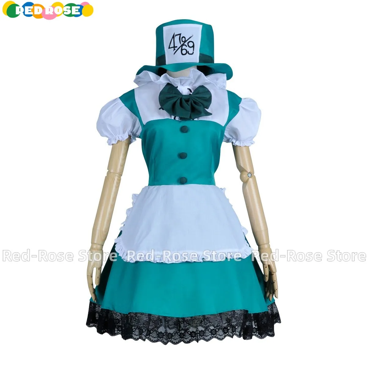 

《Custom Size》Alice In Wonderland Mad Hatter Cosplay Dress Halloween Christmas Outfits Christma