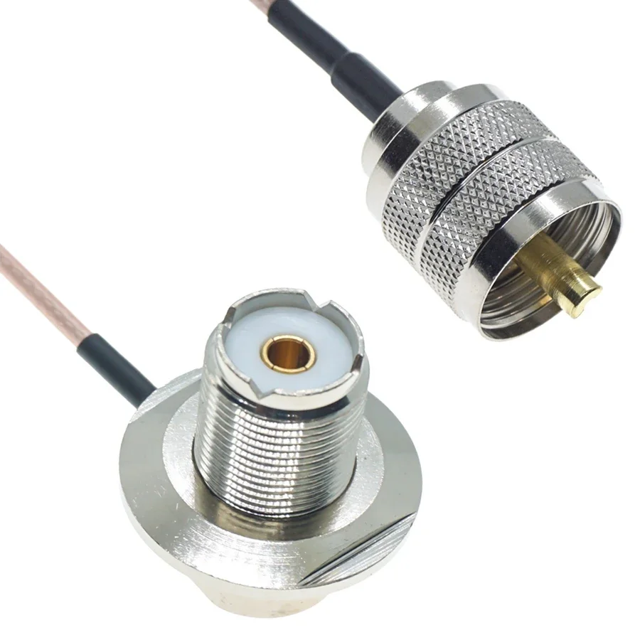 RG316 UHF męski do UHF żeński SO239 Wtyczka kątowa Jack Zaciskane złącze koncentryczne RF Zworka przedłużacz anteny samochodowej kabel koncentryczny