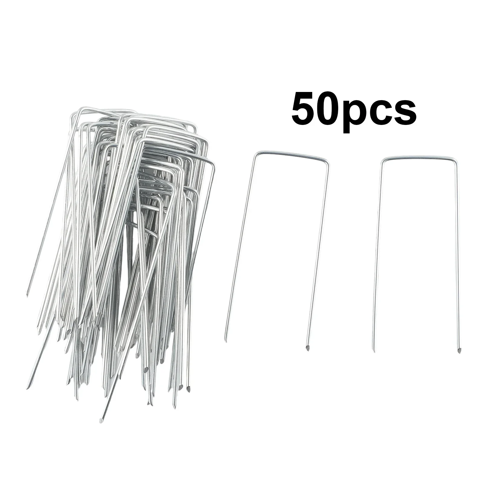 New Anchor Pins Galvanized Steel Nail Lawn Parts Pins Tent Pegs U Shaped For Garden Greening 50pcs/set Camping