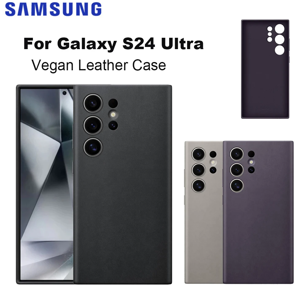 

Original Samsung Galaxy S24 Ultra Vegan Leather Case for Galaxy S24Ultra Vegan Leather Cover Slim Design EF-GS928