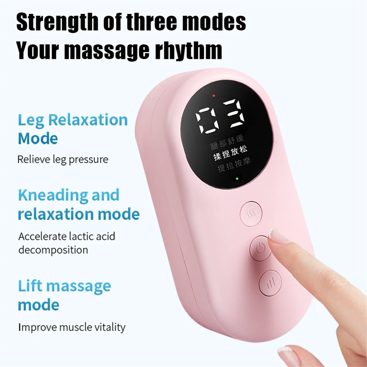 Electric Heated Leg Massager 3 Mode Vibrator Wireless Calf Massager Machine Hot Compress Promote Blood Circulation Gray