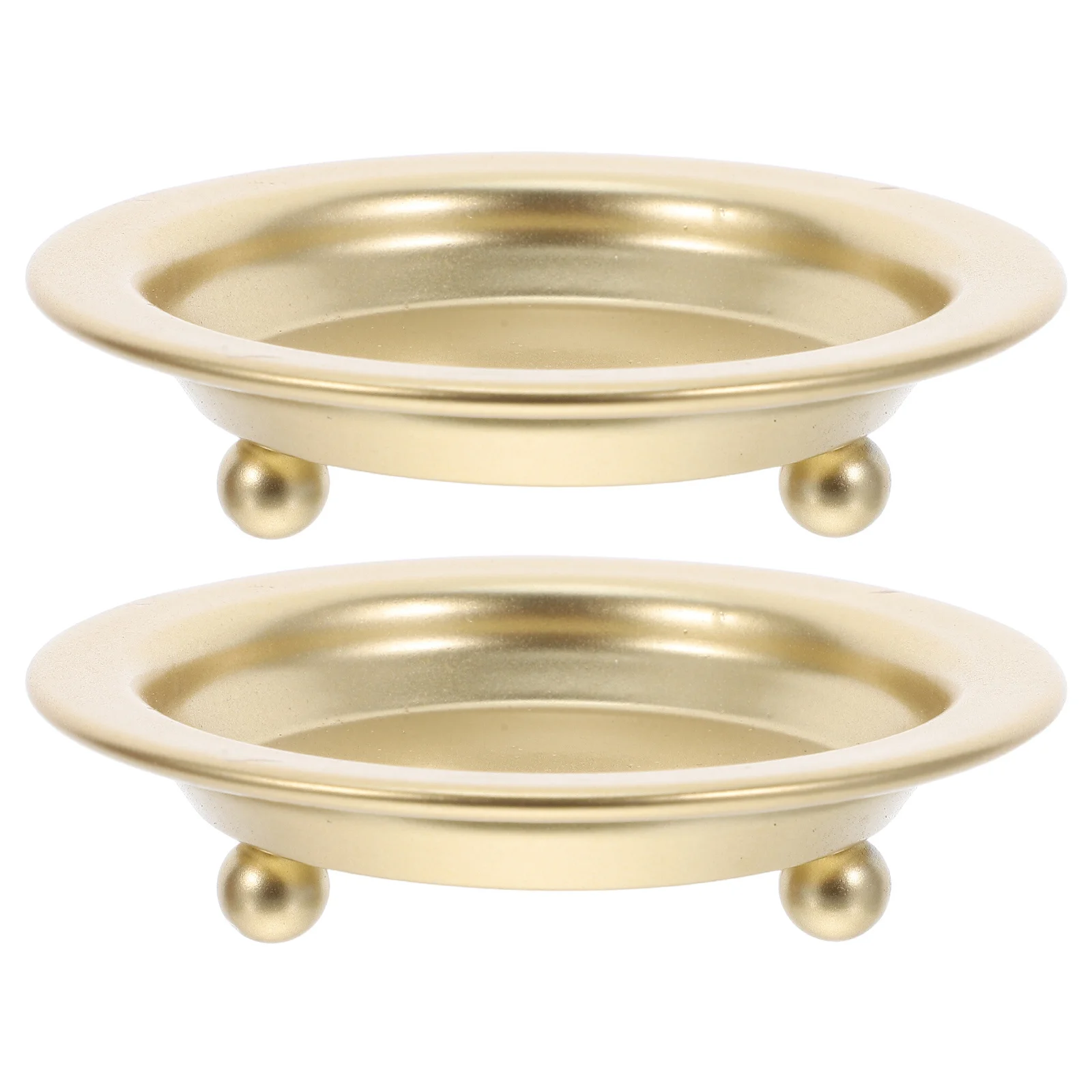 

2pcs Golden Stand Scented Stand For Decoration Iron Saucer Holder Tray For Home Decoration Plate 4.13\